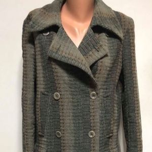 Dries Van Noten Wool Coat Brown, Green, Tan Large